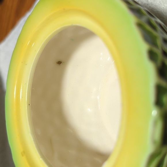 Holt Howard Vintage 1960 Ceramic Cantelope Creamer & Sugar Set w/Plastic Lid - Picture 6 of 7